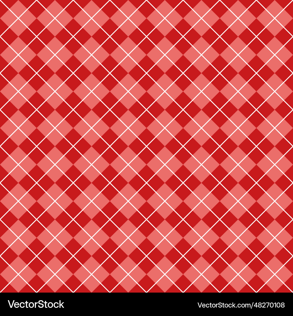 Simple red seamless argyle pattern vector image