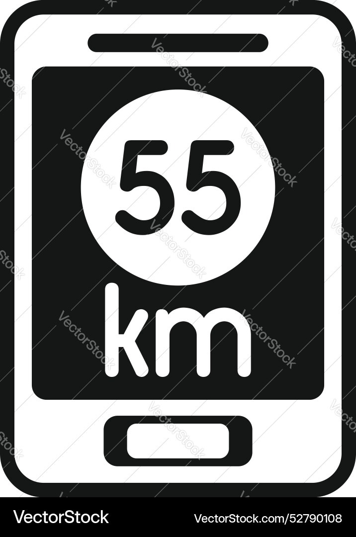 Smartphone showing speed limit icon for mobile app vector image