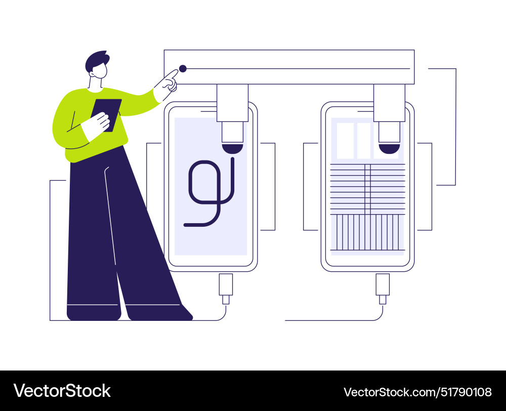 Smartphone testing abstract concept Smartphone testing abstract concept vector image
