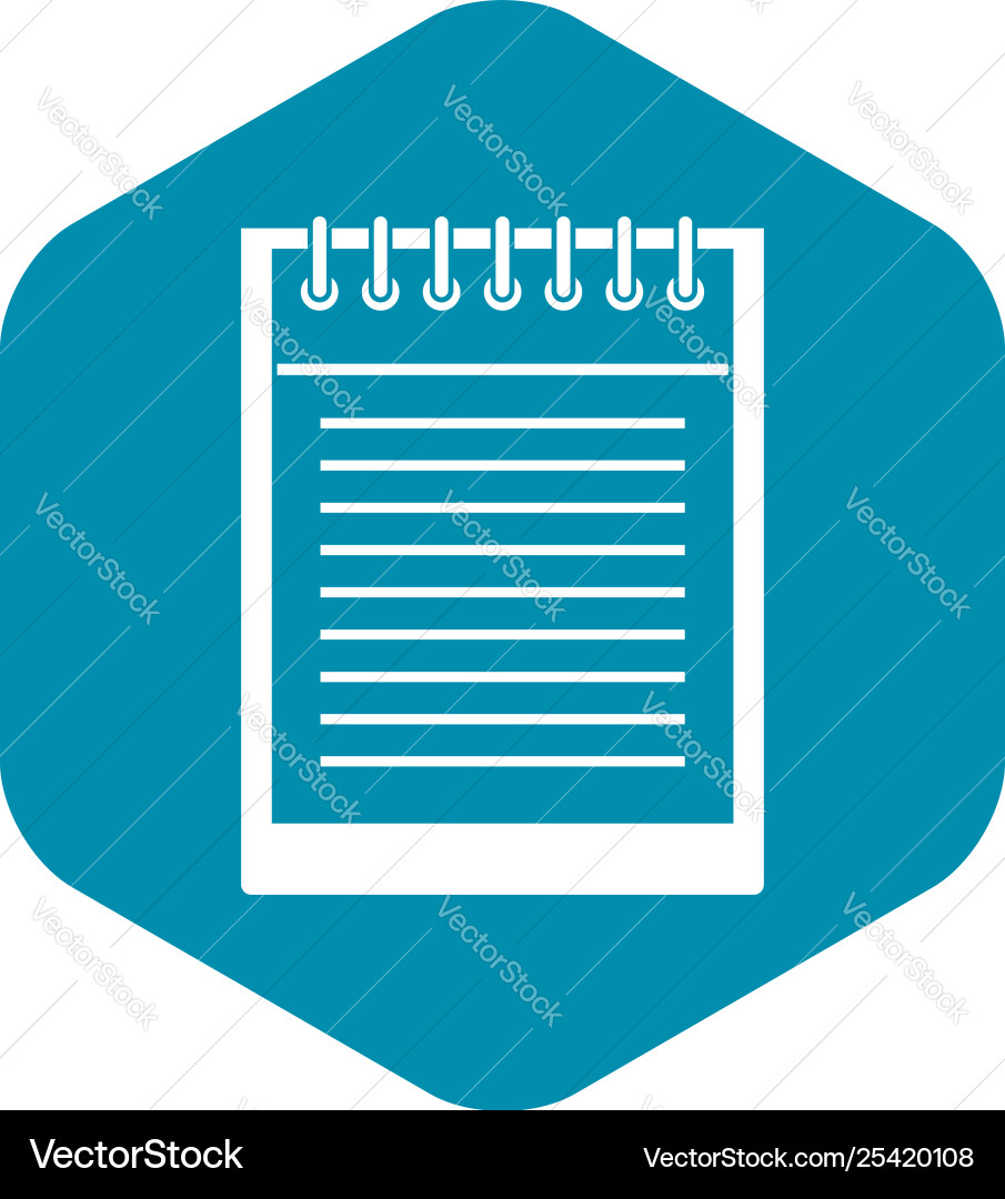 Spiral notepad icon simple style Spiral notepad icon simple style vector image