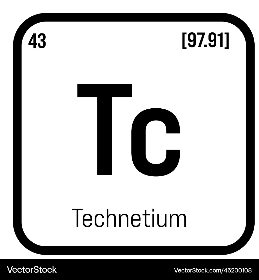 Technetium tc periodic table element Technetium tc periodic table element Vector Image