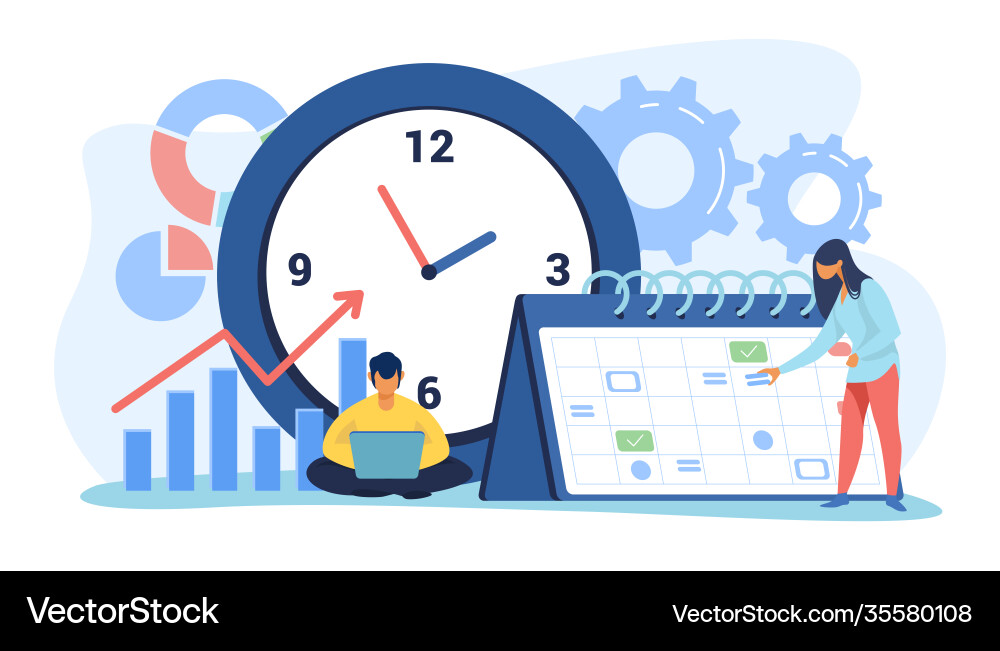 Timing and project scheduling vector image