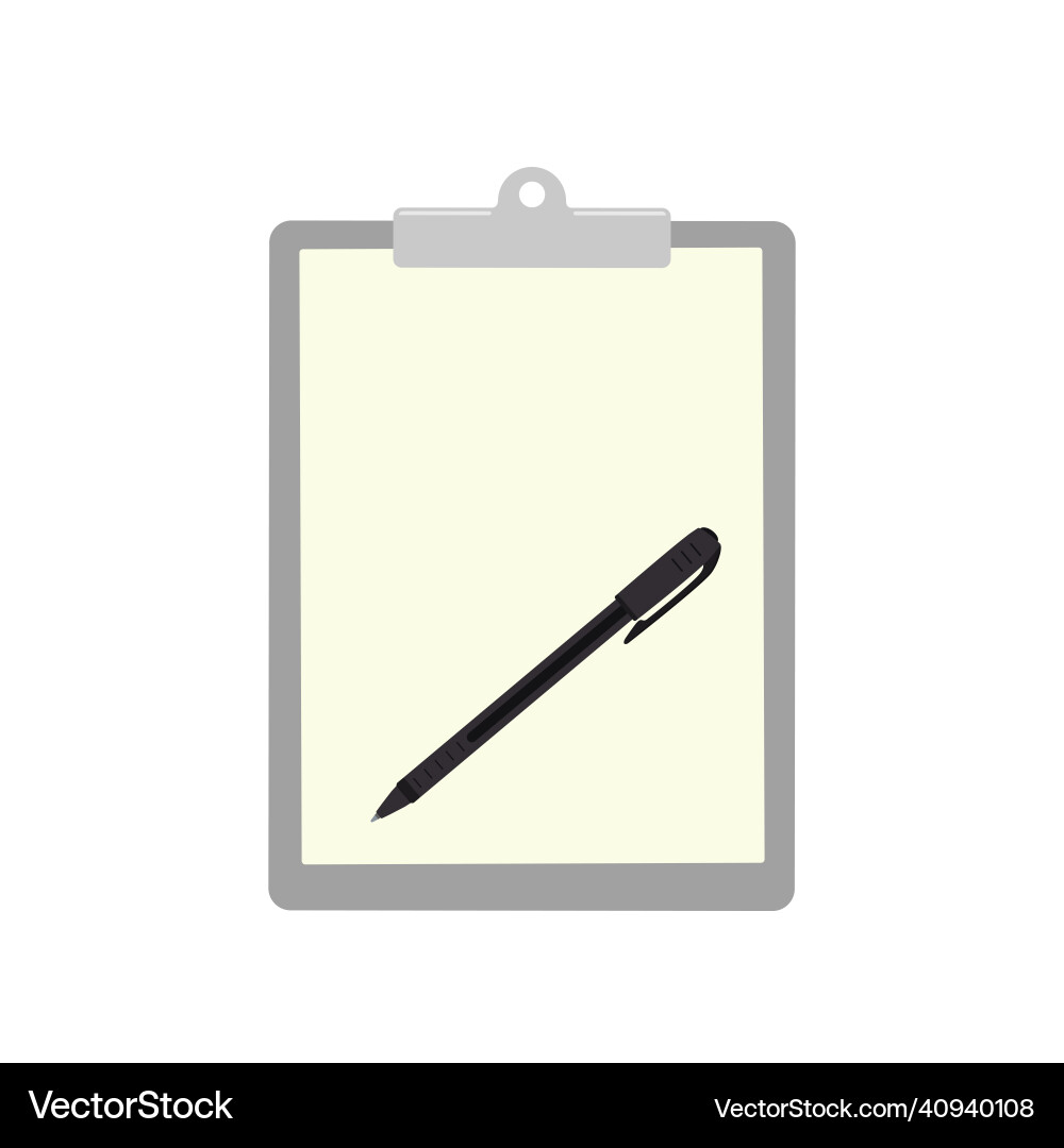 Writing pad with pen isolated on white background Writing pad with pen isolated on white background vector image