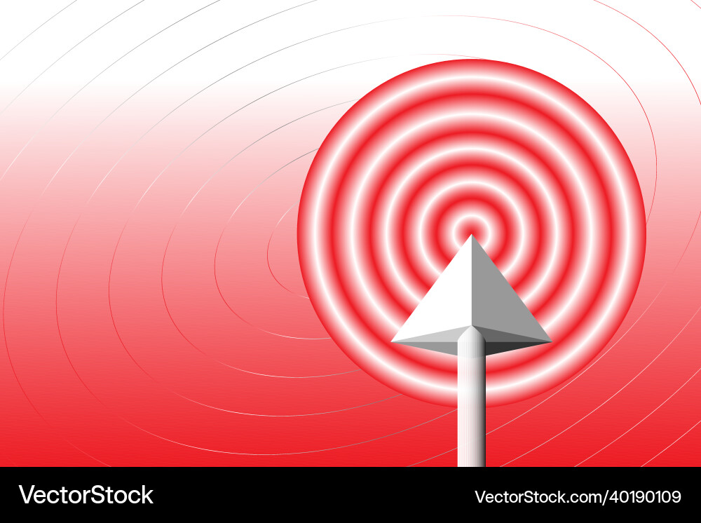 A red and white target on gradient background Vector Image