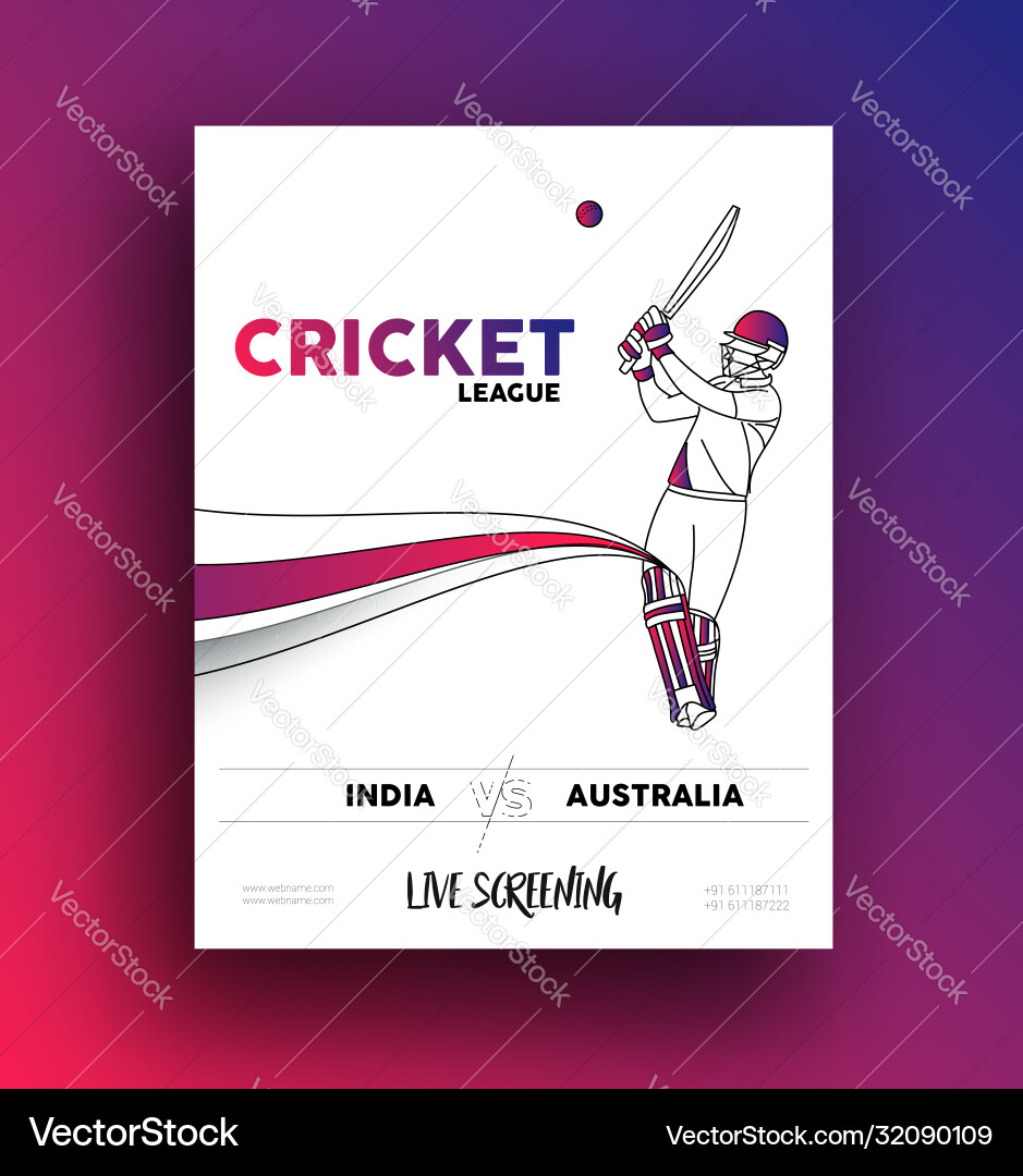 Abstract colorful pattern with batsman and bowler Abstract colorful pattern with batsman and bowler Vector Image