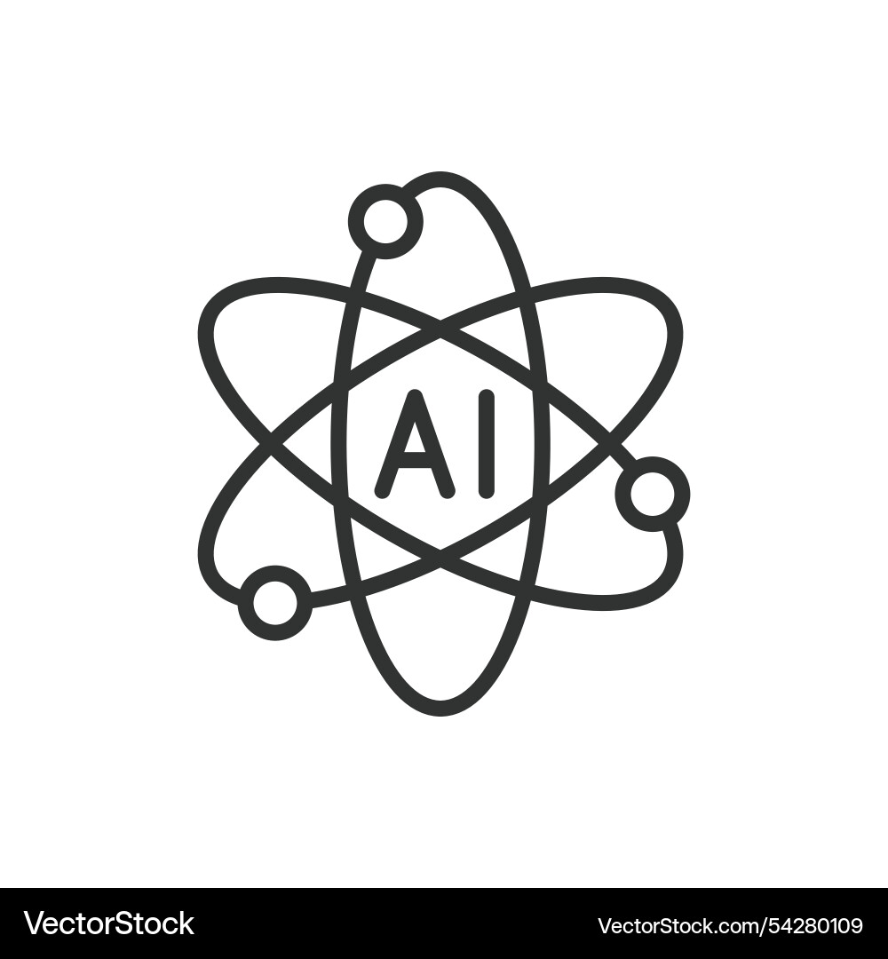 Ai science icon in line design Ai science icon in line design vector image
