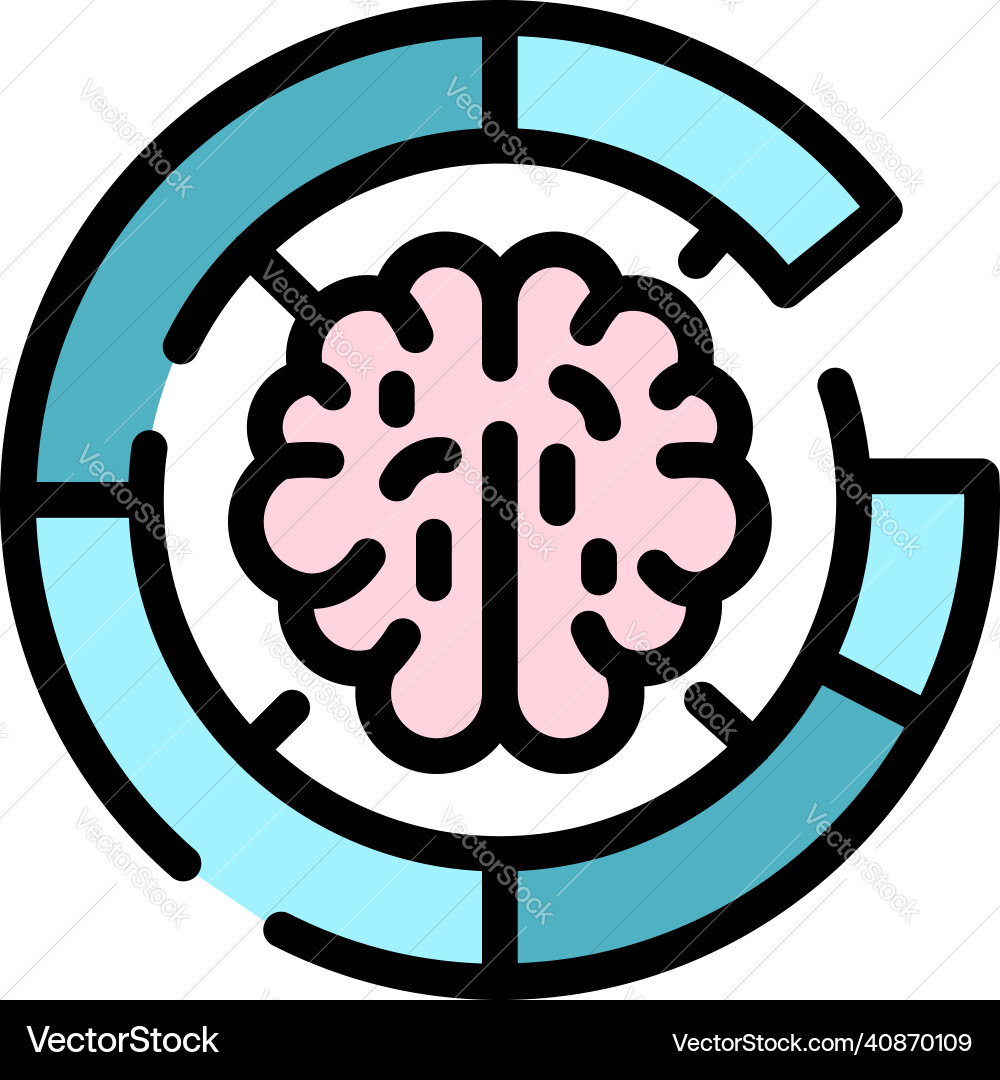 Brain maze icon color outline Brain maze icon color outline vector image