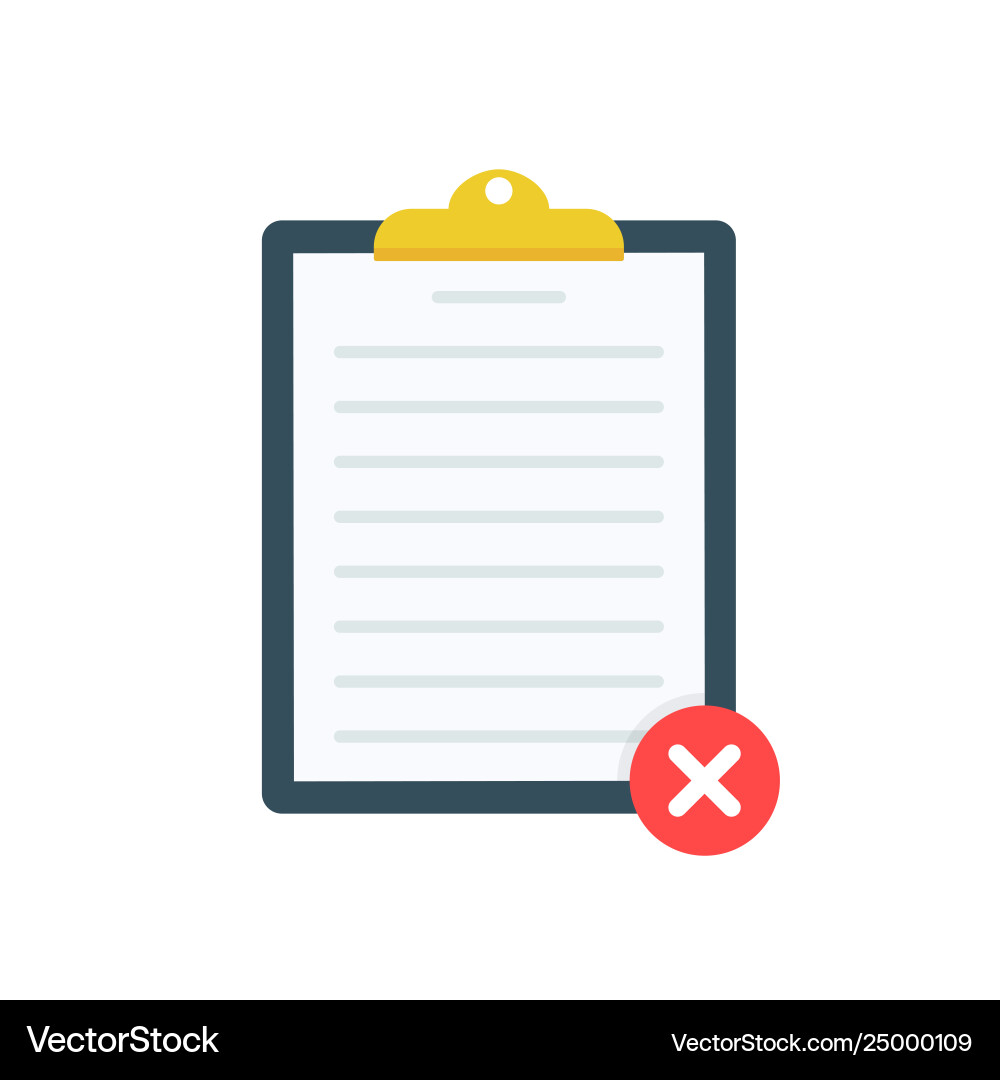 Clipboard with red x checkmarks checklist vector image