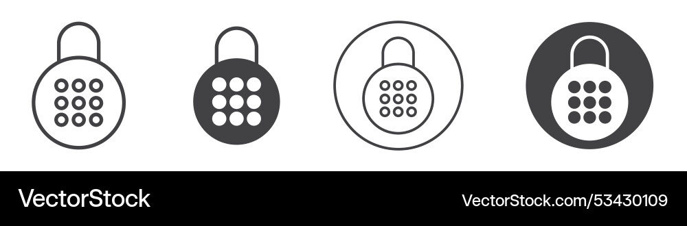 Code lock icon thin line Code lock icon thin line vector image