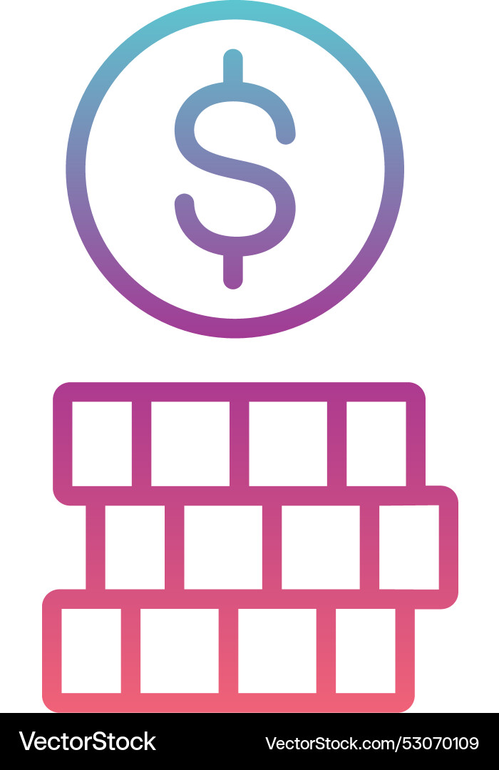 Coin line gradient design Vector Image