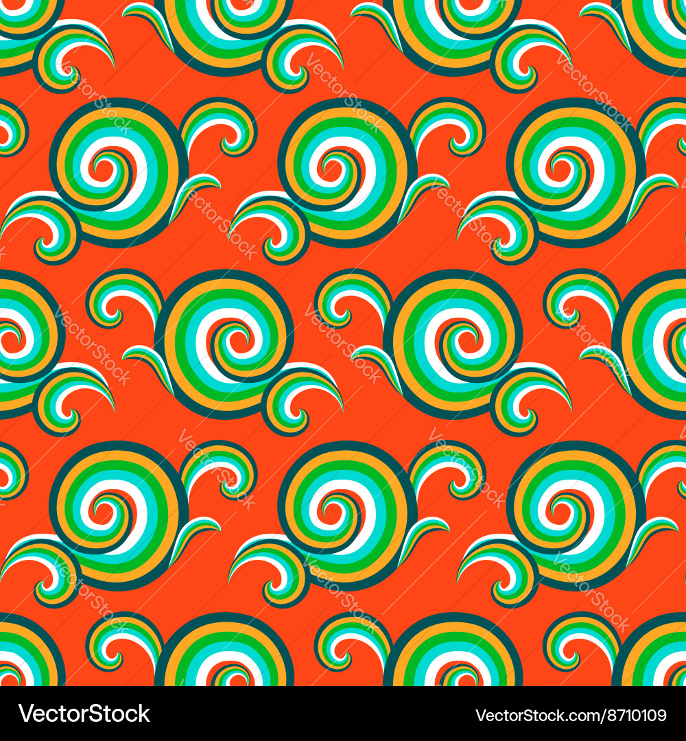 Colorful Curl and Swirl Pattern vector image