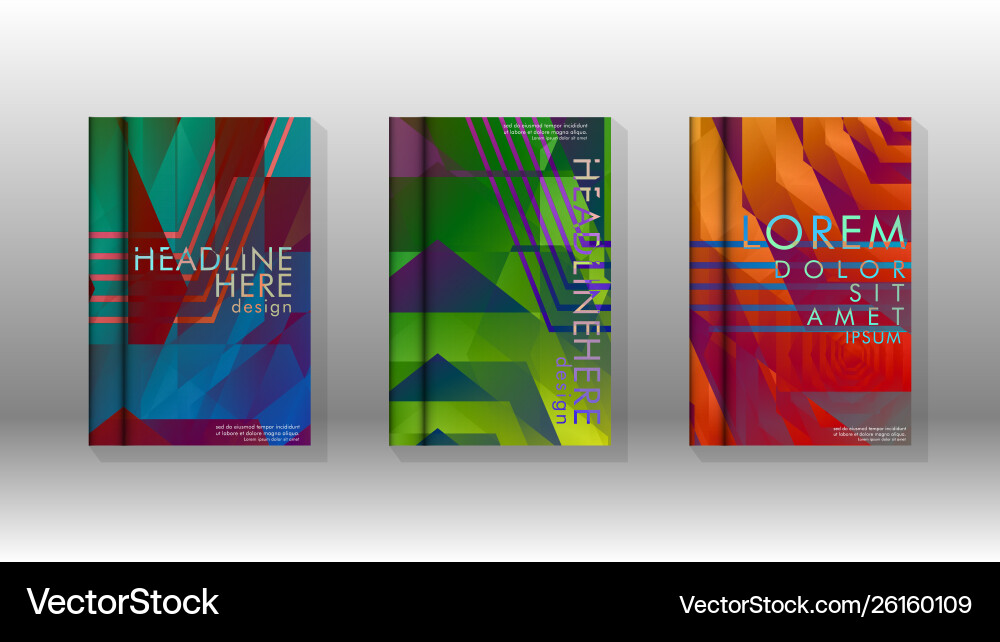 Cover book colorful hexagon abstract background vector image