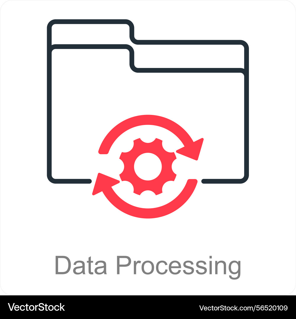 Data processing and gdpr icon concept Vector Image