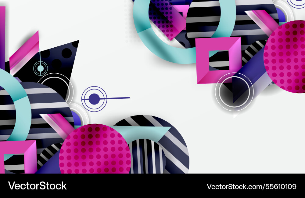Dynamic complex geometric abstract background Vector Image