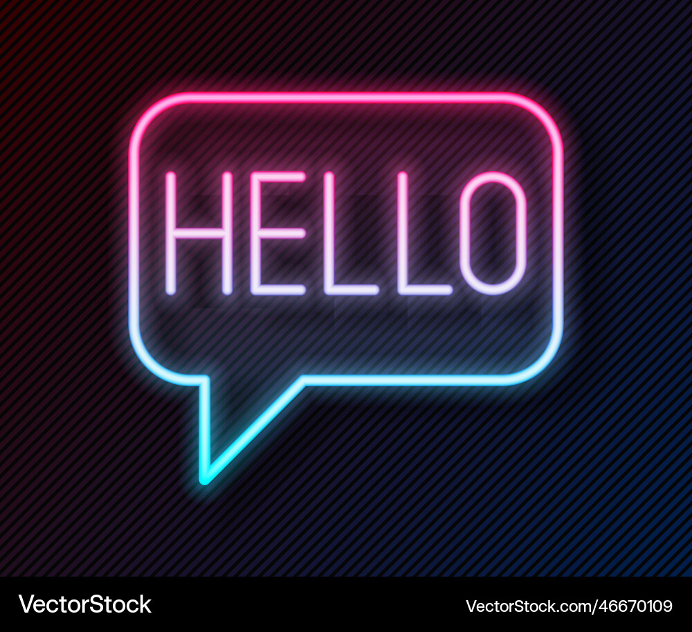 Glowing neon line hello in different languages Glowing neon line hello in different languages vector image