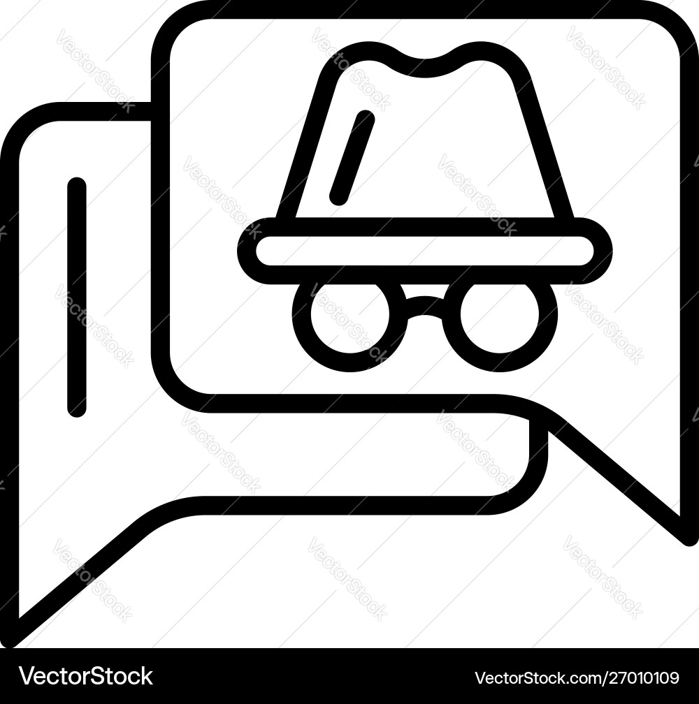 Hacker secret chat icon outline style Hacker secret chat icon outline style vector image