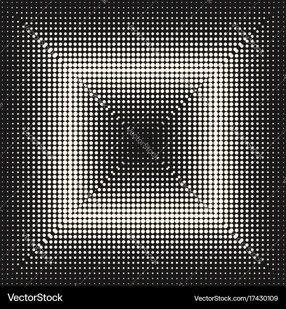 Halftone pattern different dots in square form Vector Image