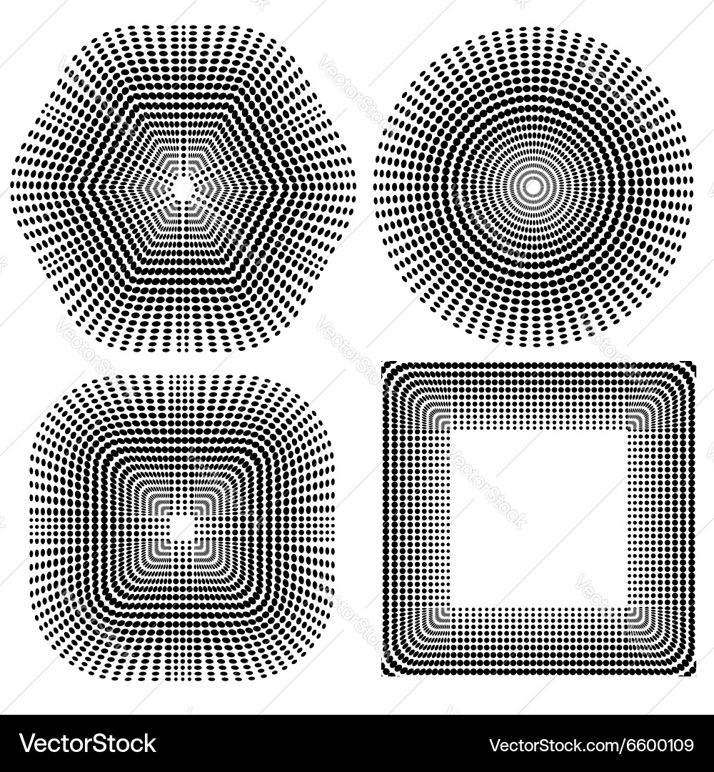 Halftone pattern set dots vector image