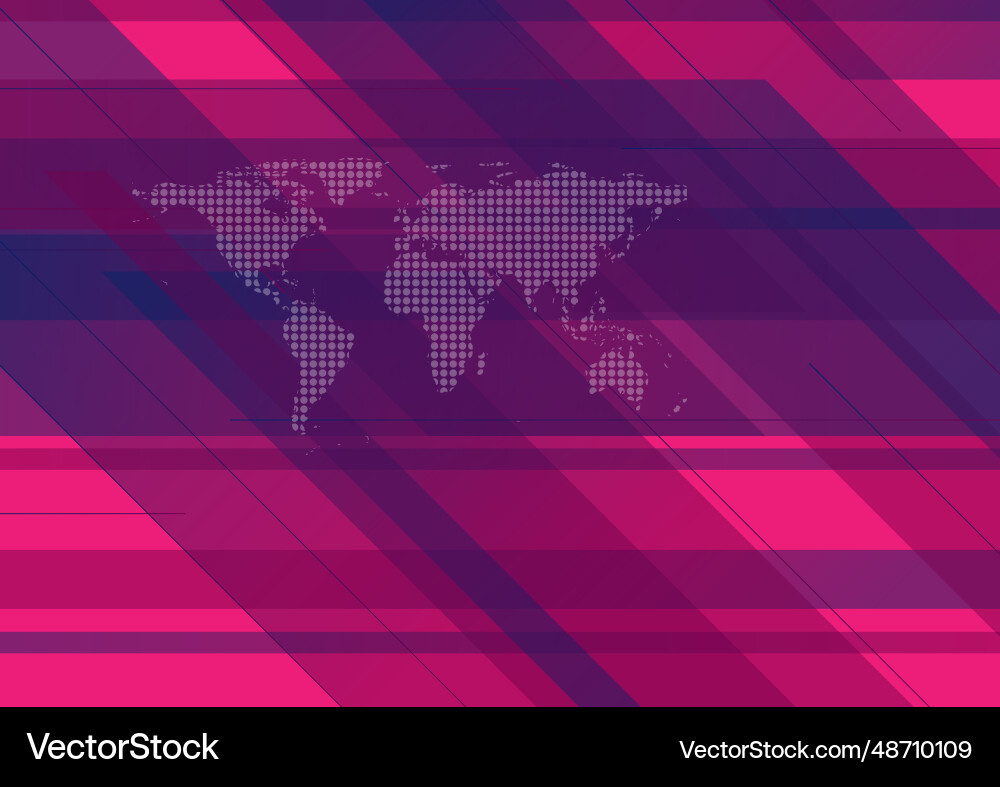 Hi-tech geometric background with world map Hi-tech geometric background with world map vector image
