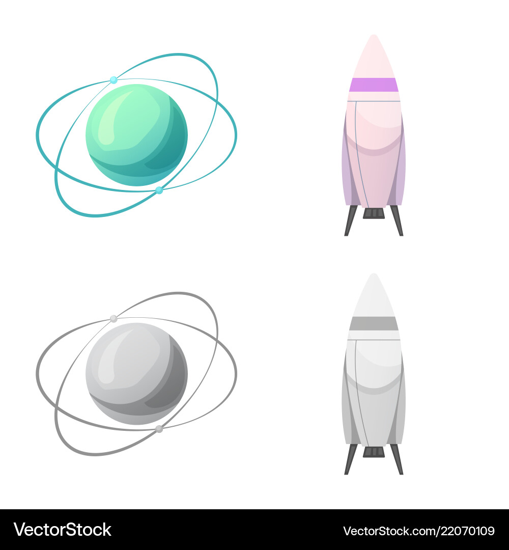 Isolated object of mars and space logo collection Isolated object of mars and space logo collection Vector Image
