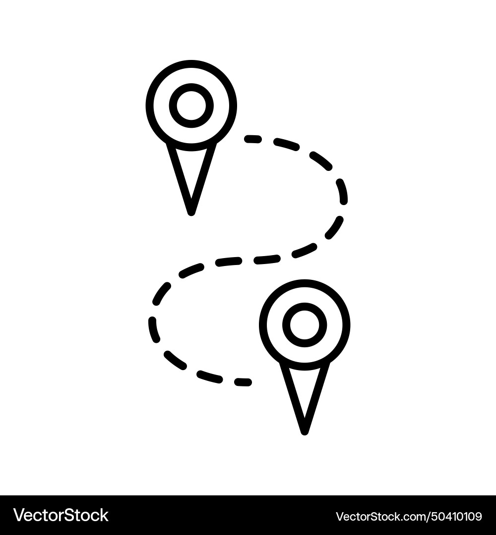 Kartenabstandsmessung Icon Marker Pointer Kartenabstandsmessung Icon Marker Pointer vektorbild
