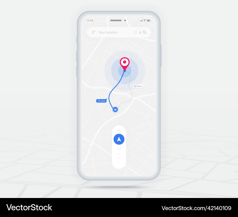 Map gps navigation app ux ui concept mobile Map gps navigation app ux ui concept mobile vector image