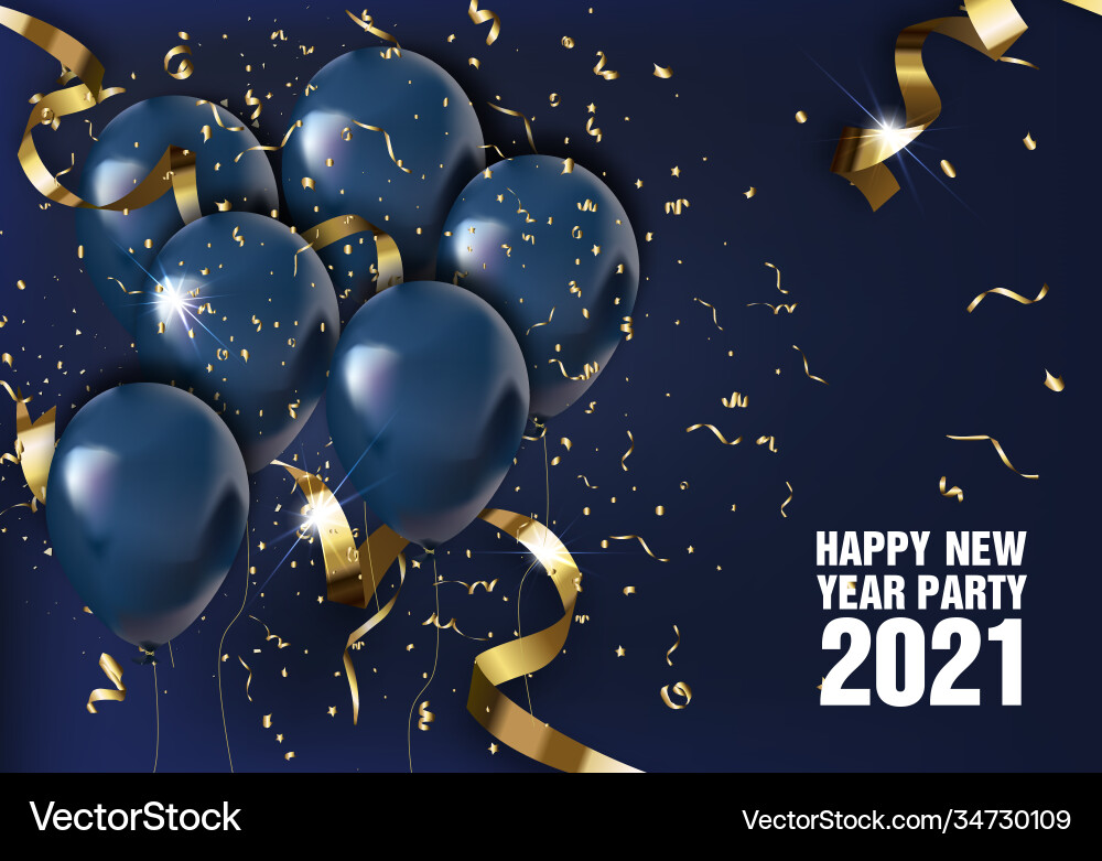 Merry New Year 2021 Celebration Vector Image