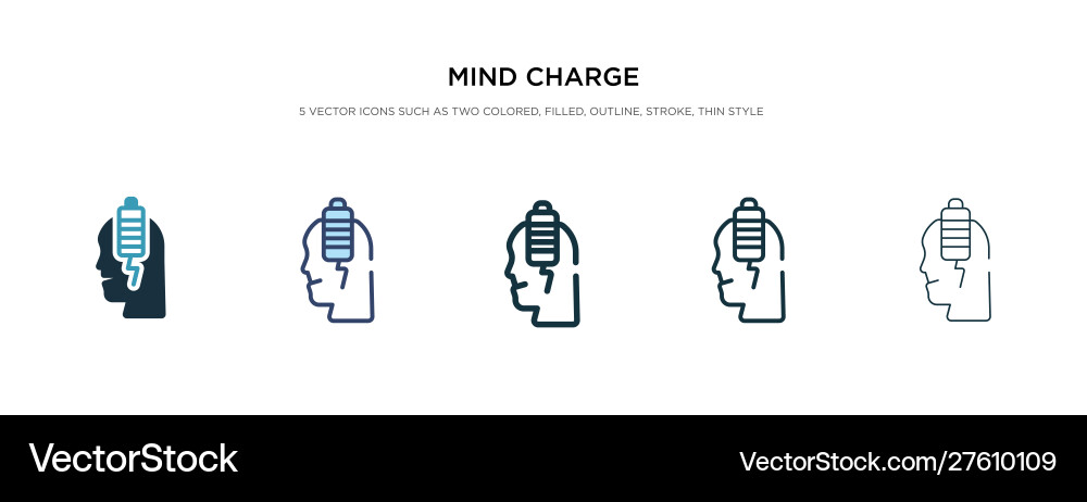Mind charge icon in different style two colored Mind charge icon in different style two colored vector image