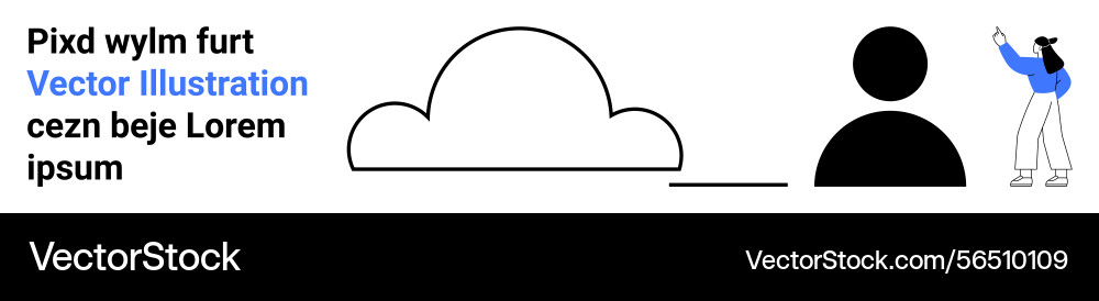 Minimalist cloud storage concept with user profile Minimalist cloud storage concept with user profile vector image