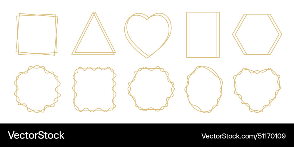 Minimalist linear frame background set Minimalist linear frame background set Vector Image