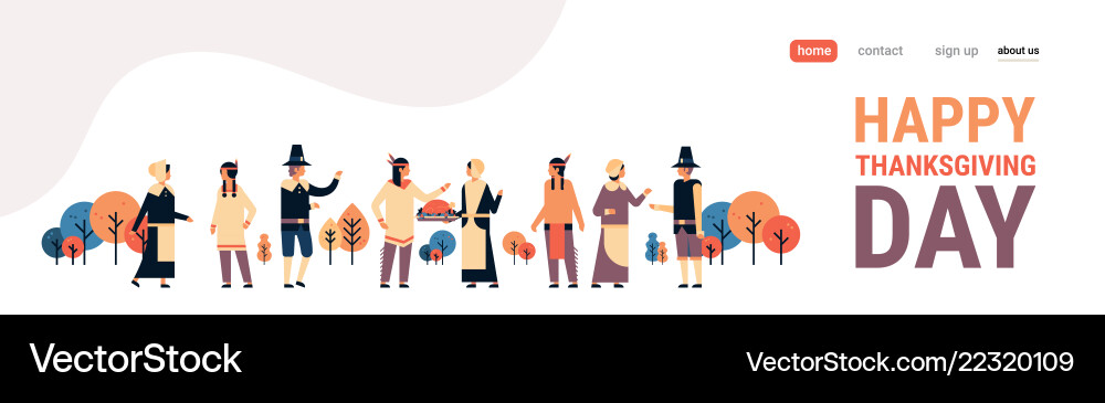 Native american indian people thanksgiving day Native american indian people thanksgiving day Vector Image