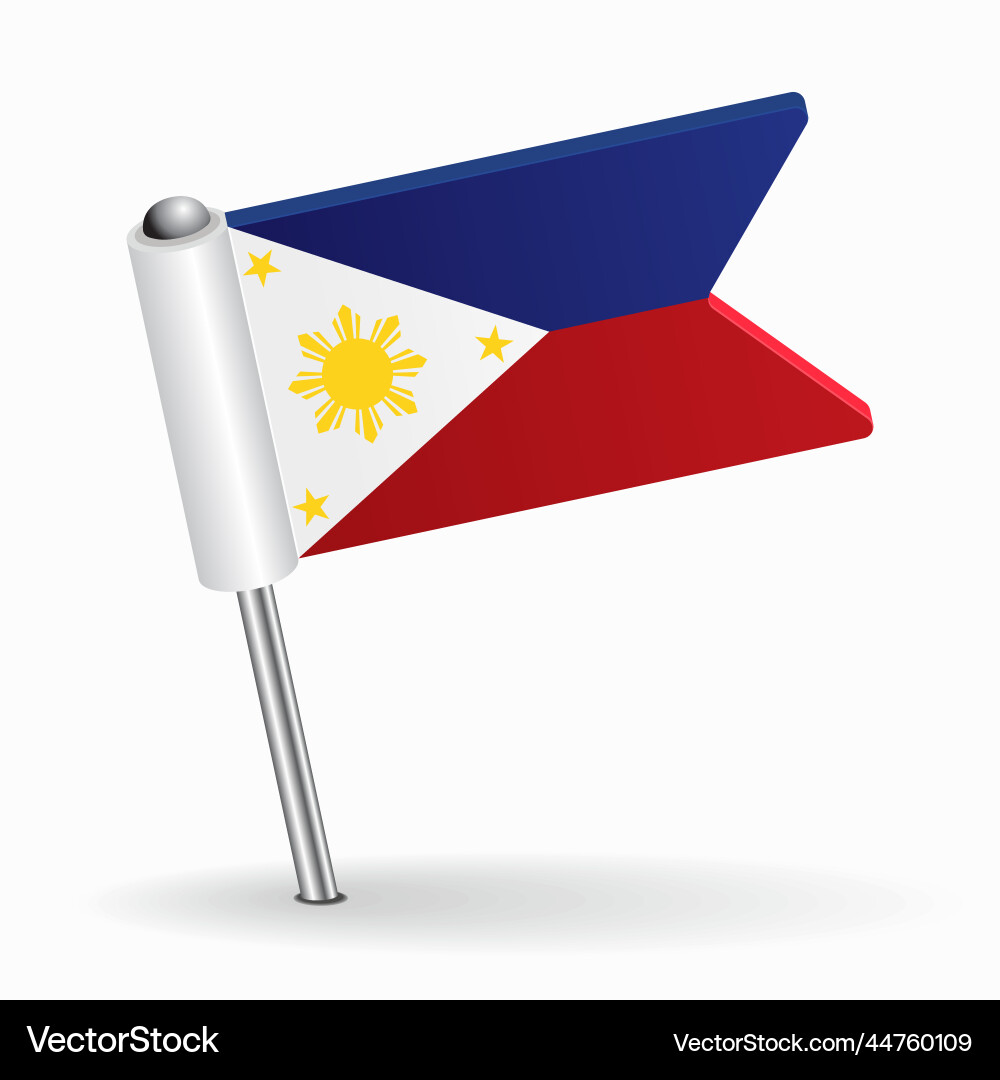 Philippines Flag Pointer Map Vector Image