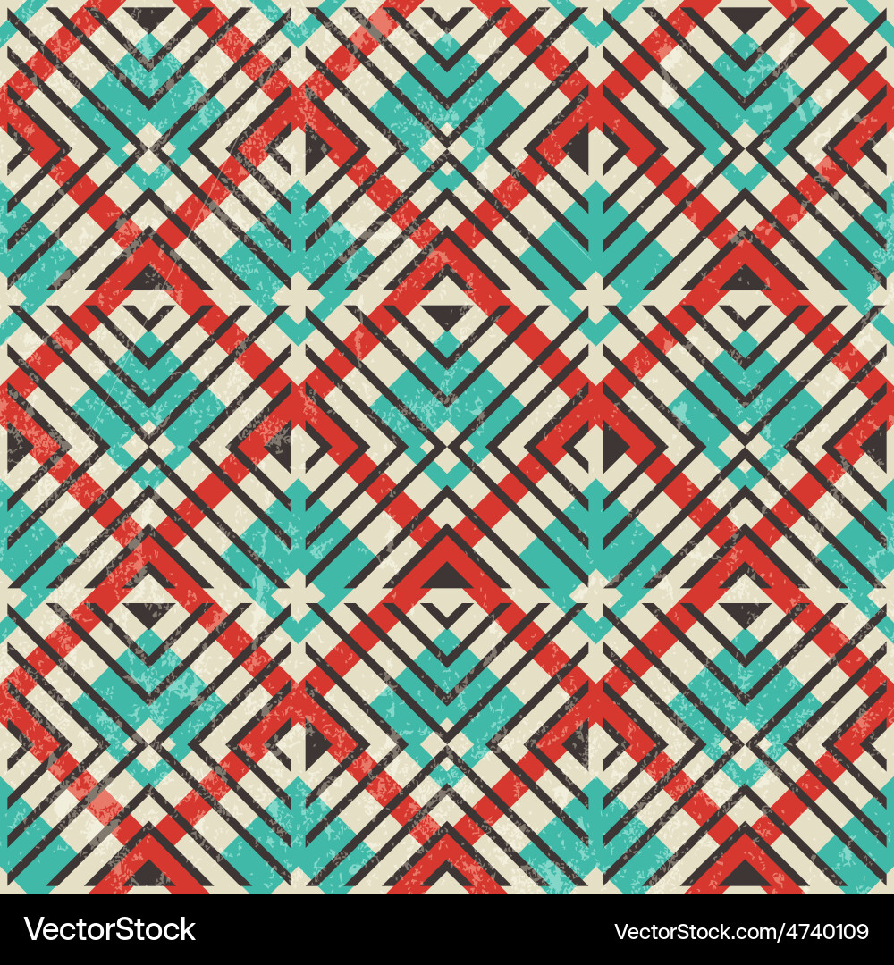 Retro Geometric Square Pattern Vector Image