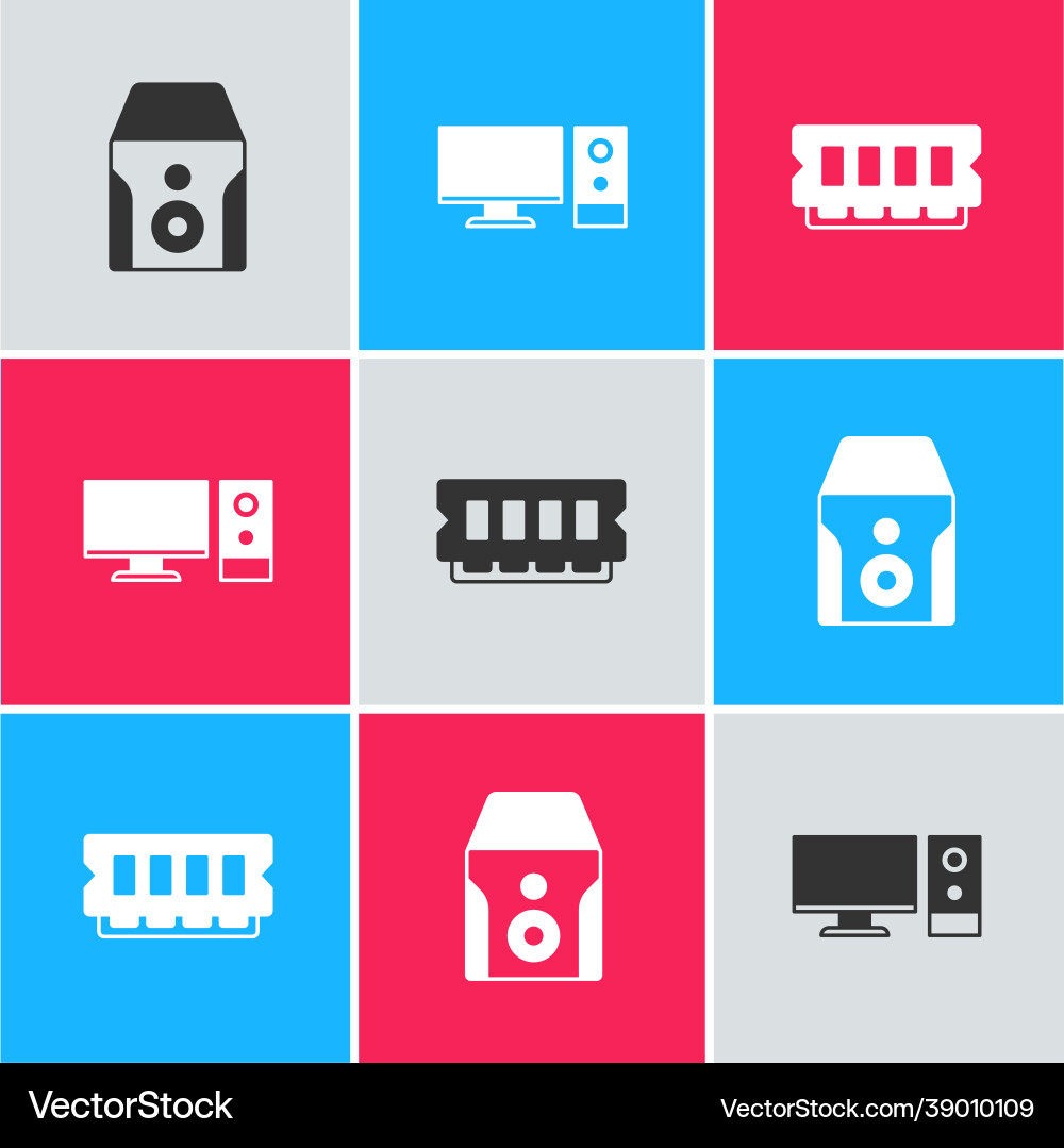Set uninterruptible power supply computer monitor Set uninterruptible power supply computer monitor vector image