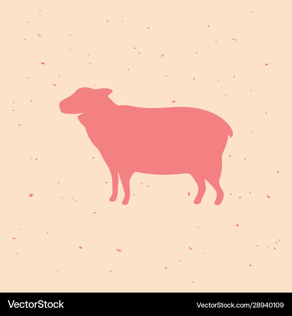 Sheep vintage logo retro print poster Vector Image