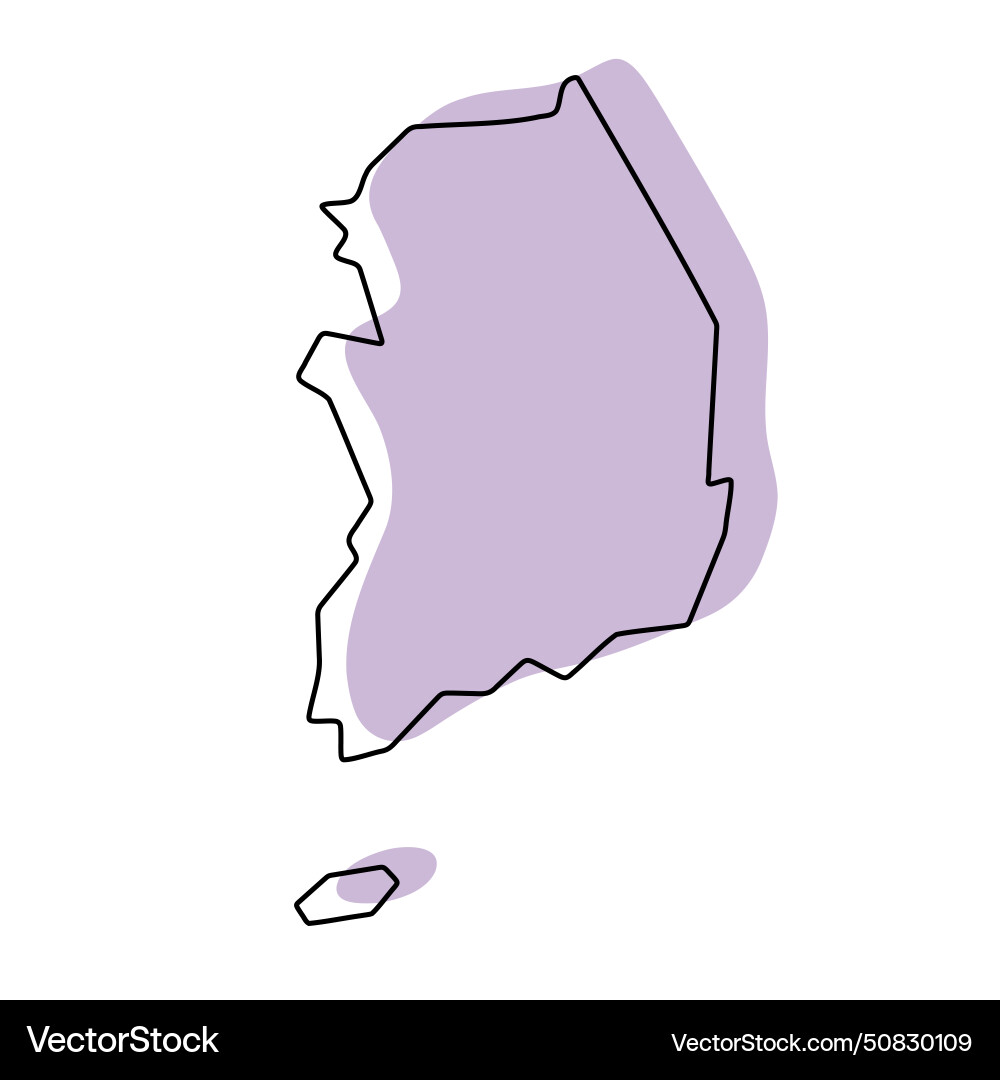 South korea simplified map Royalty Free Vector Image