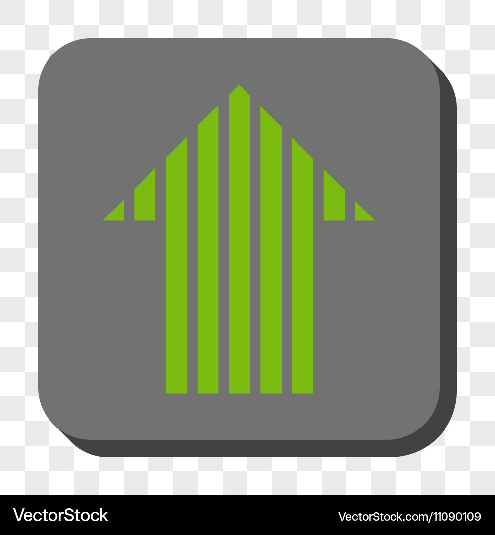 Stripe arrow up rounded square button Vector Image