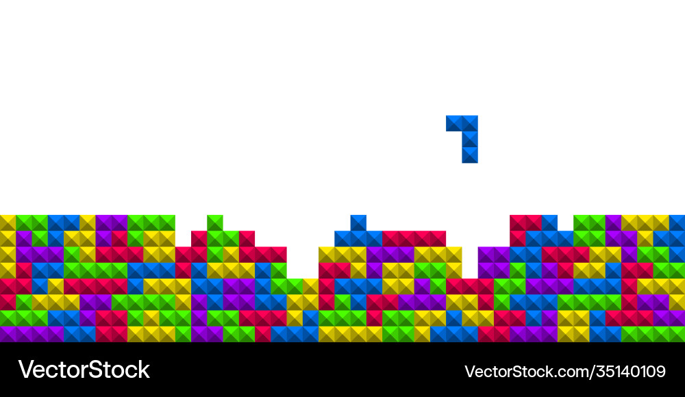 Tetris game abstract seamless pattern geometric Tetris game abstract seamless pattern geometric vector image