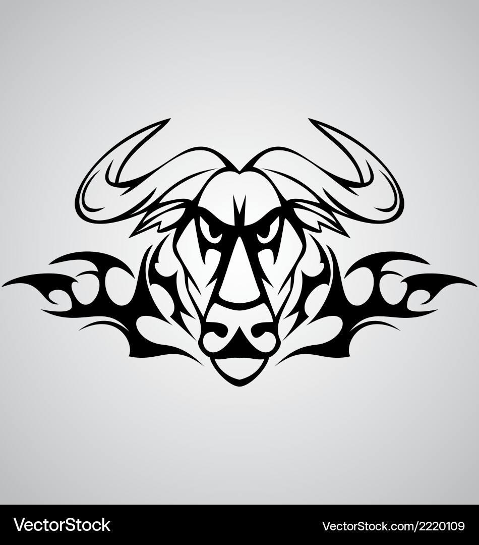 Tribal Buffalo Tattoo Vector Image