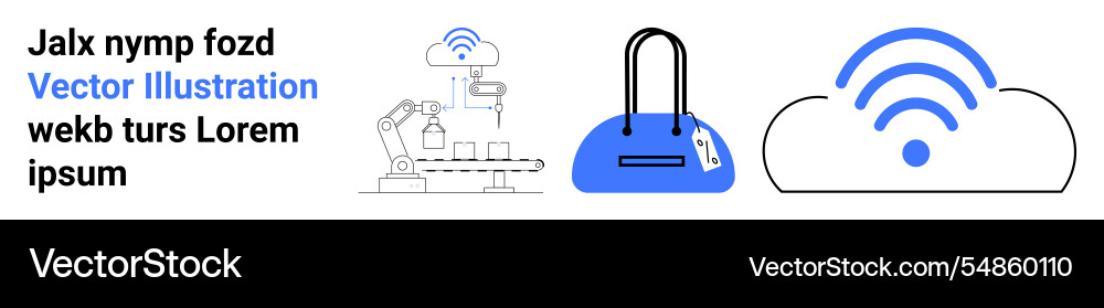 Advanced technology depictions robotics cloud Advanced technology depictions robotics cloud vector image