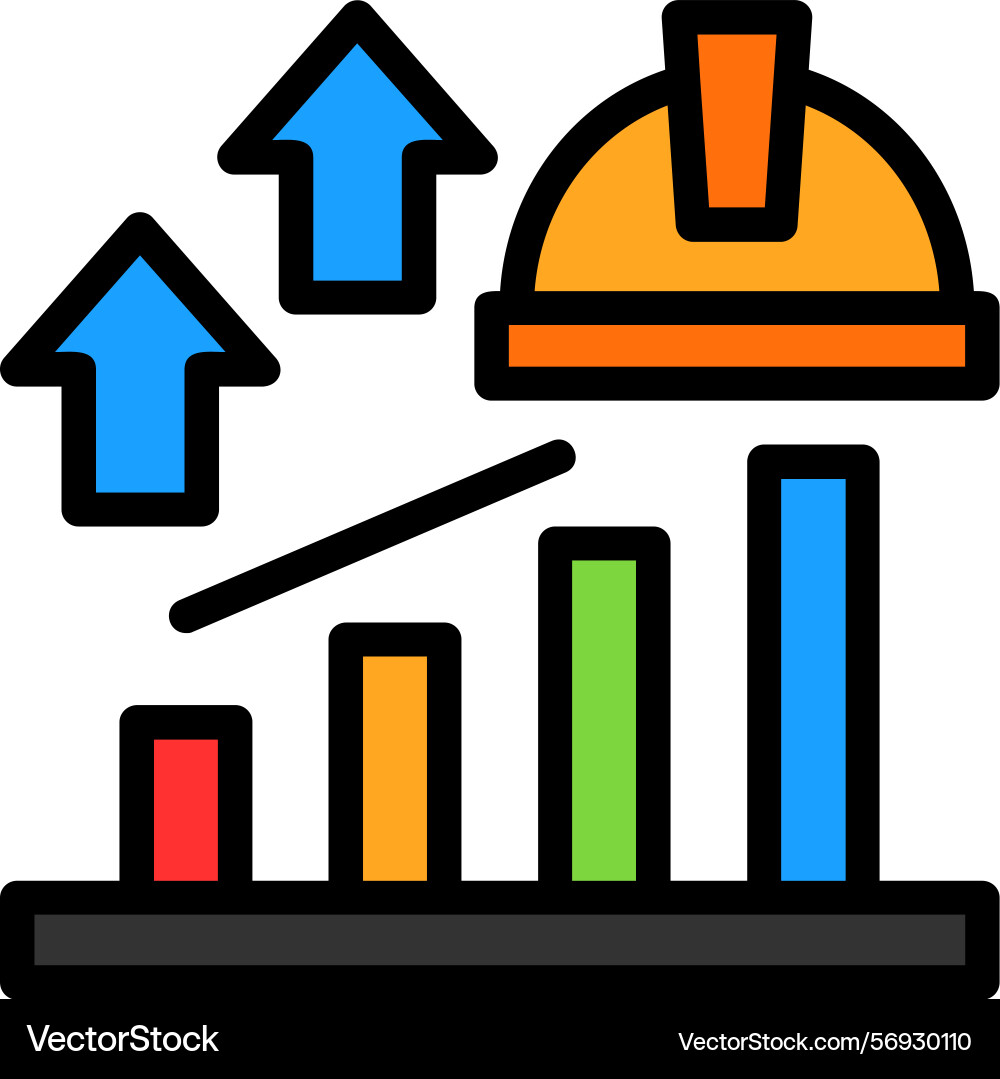 Arrow up line filled style icon design vector image