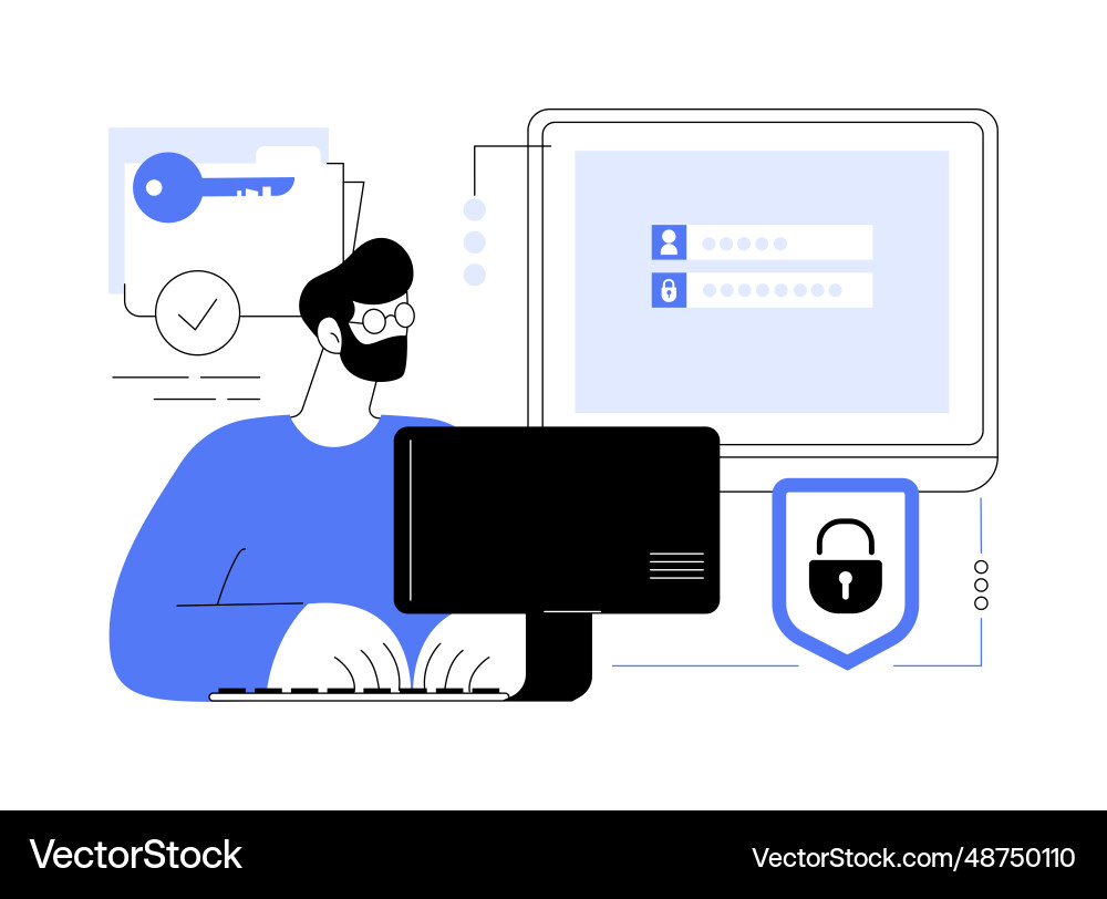 Big data security abstract concept vector image