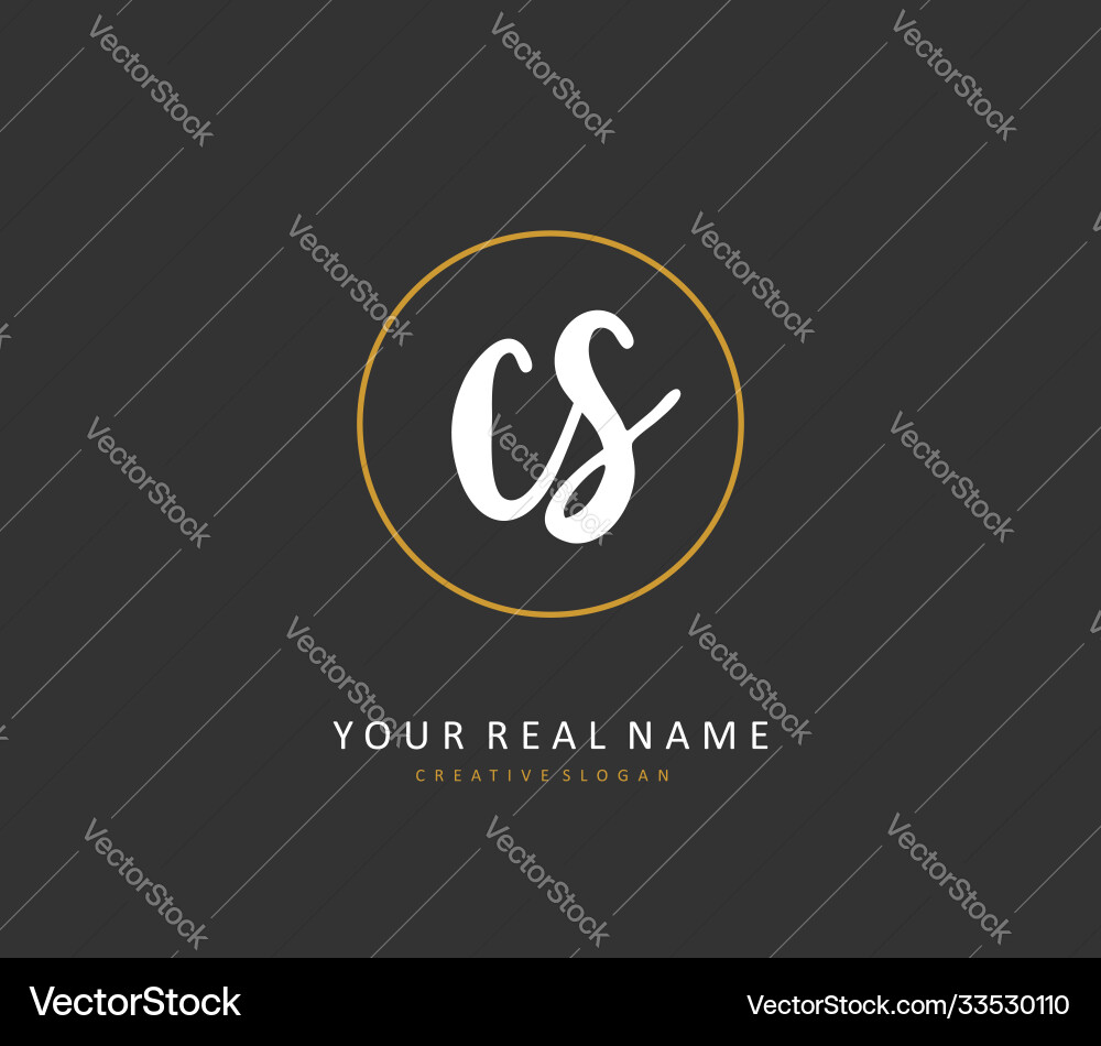 C s cs initial letter handwriting and signature Vector Image