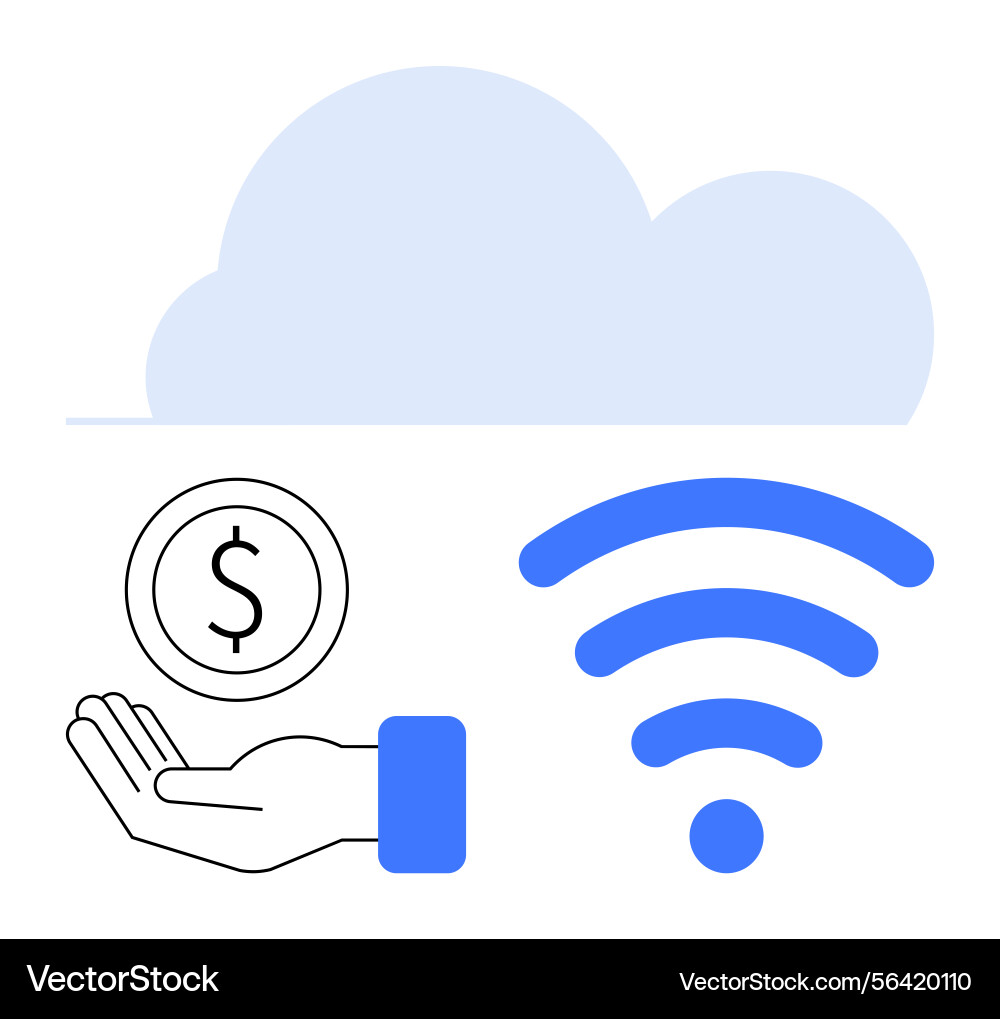 Cloud computing concept with wireless connectivity Cloud computing concept with wireless connectivity vector image