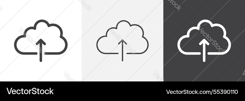 Cloud upload icons graphics pack vector image
