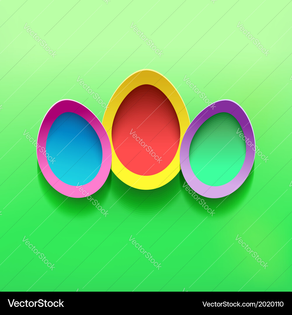 Colorful 3D Easter Eggs Background Royalty Free Vector Image