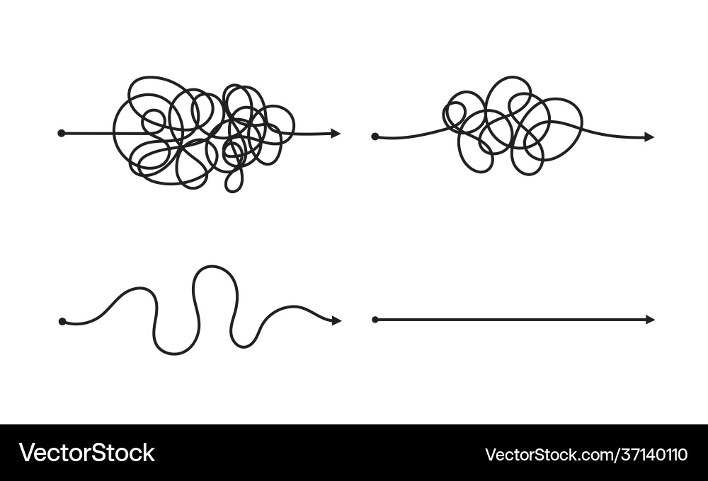 Complex and easy simple way from start to end Complex and easy simple way from start to end Vector Image