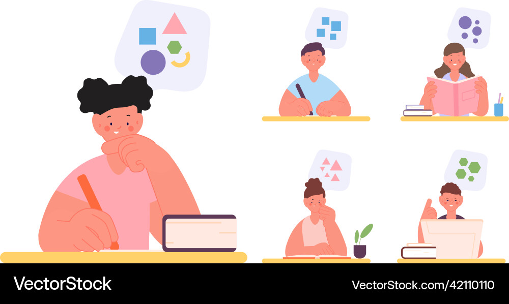 Different thinking types logic creativity Different thinking types logic creativity vector image