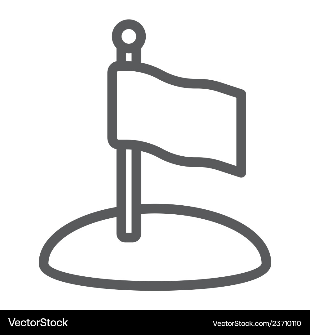 Flag line icon game and pointer flagpole sign Flag line icon game and pointer flagpole sign vector image