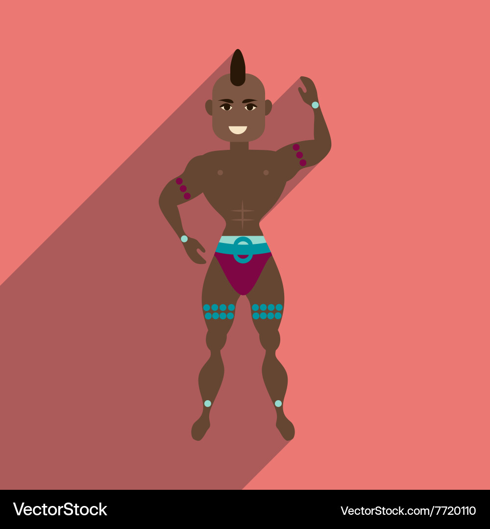Flat web icon with long shadow dancer man vector image